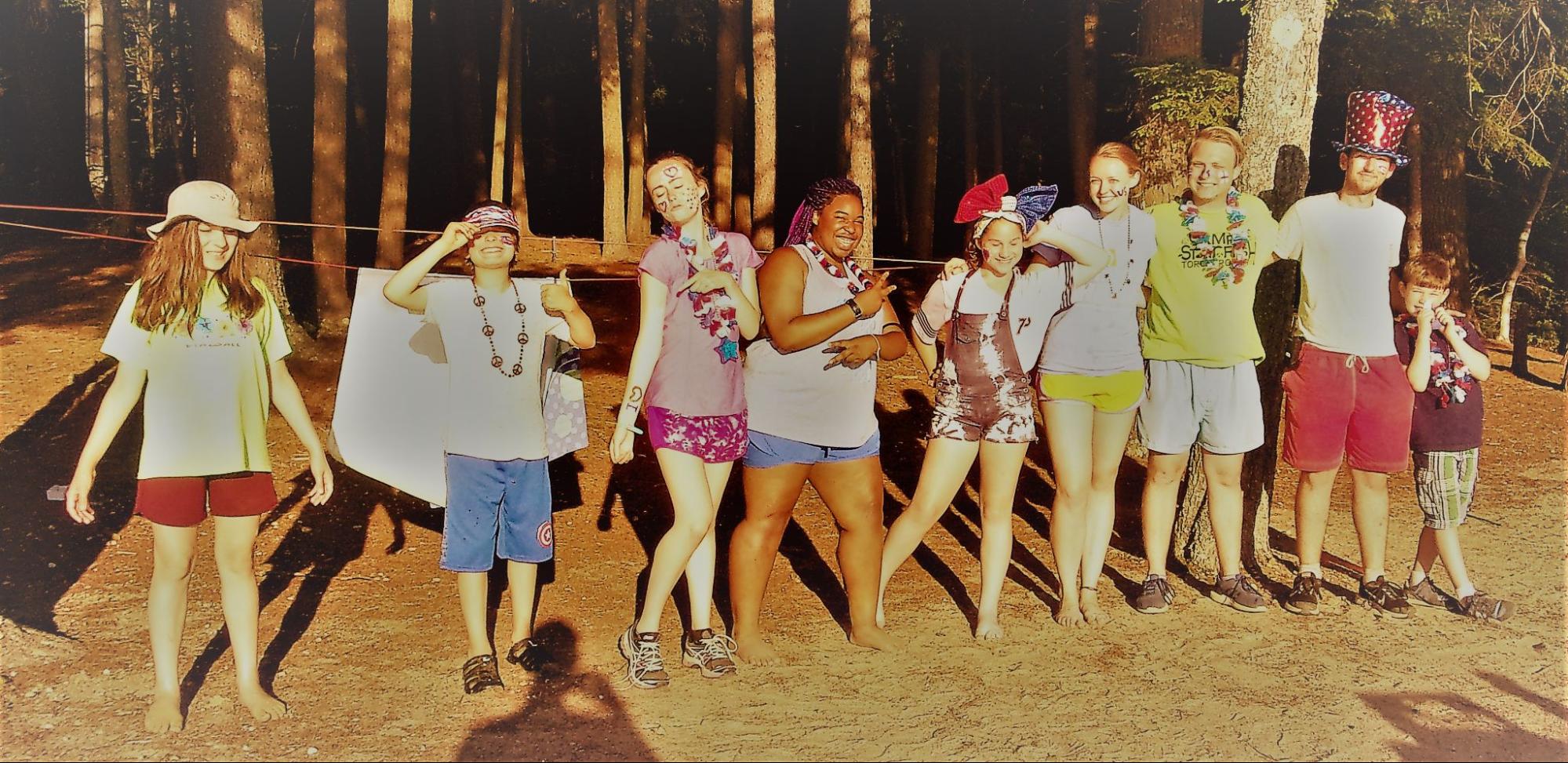 Group of happy camper teens at Camp Starfish
