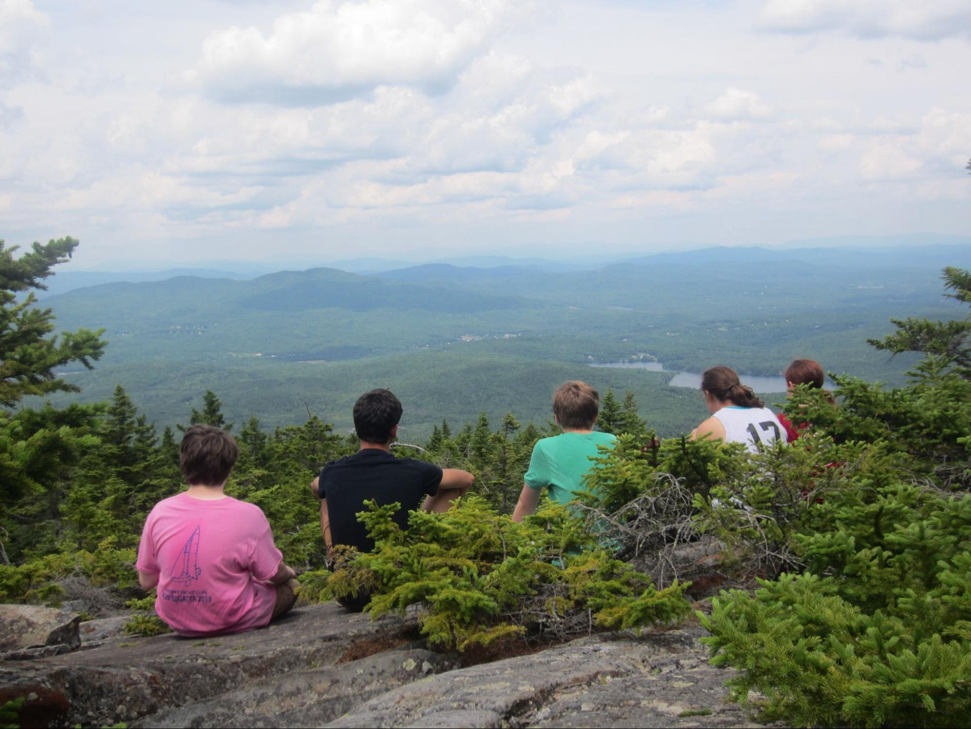 Campers gazing out thoughtfully