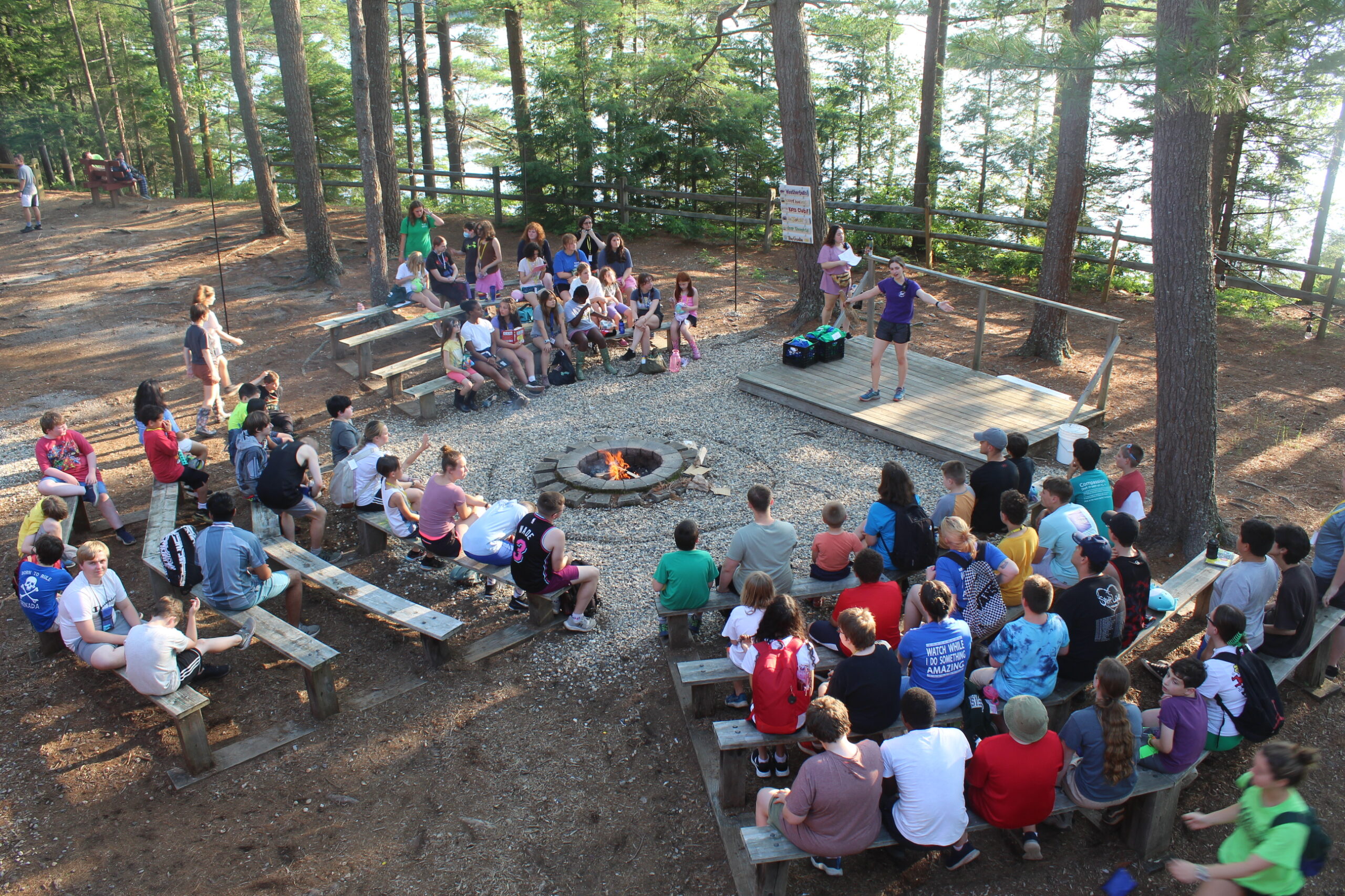 Campers watching a show at Camp Starfish